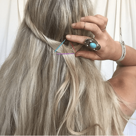 Half Up Triangle Bobby Pin Hair DIY