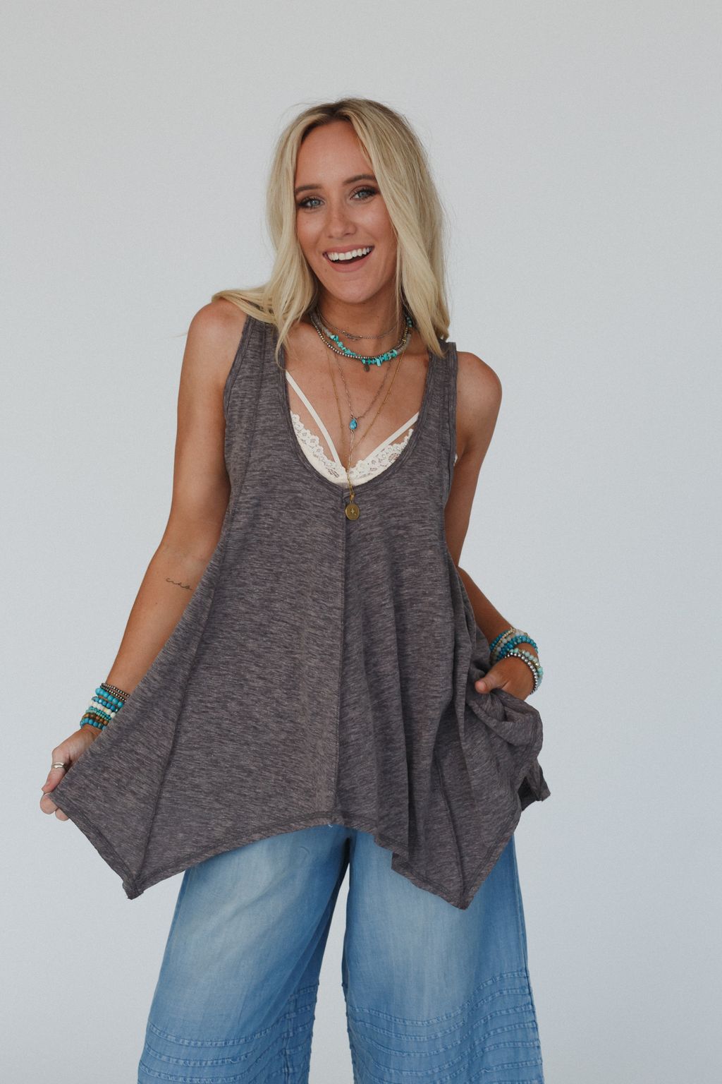 The Nest Elara Top - Charcoal