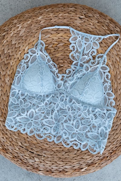 Eye Of The Sun Padded Bralette - Gray Blue  |  CORE  - Three Bird Nest