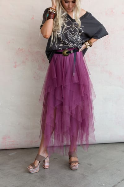 Boho Ballerina Skirt - Mauve  |  Bottoms  - Three Bird Nest