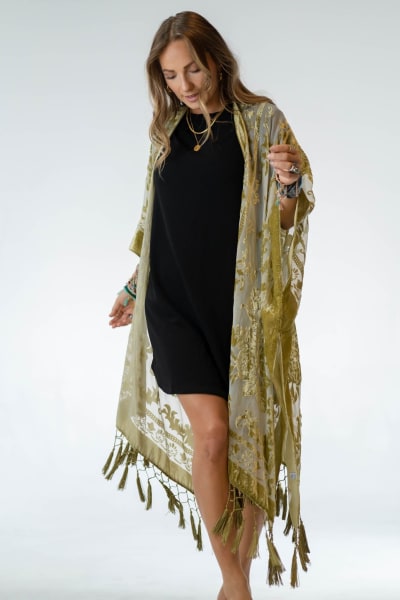 Crushin' On You Velvet Kimono - Olive  |  Kimonos  - Three Bird Nest