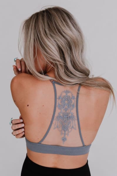 Tattoo Bralette - Gray  - Three Bird Nest