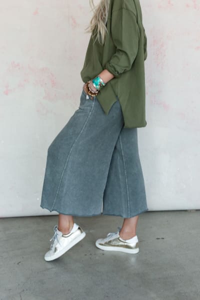 Relaxing Robin Wide Leg Pant - Ash  |  Bottoms  - Three Bird Nest