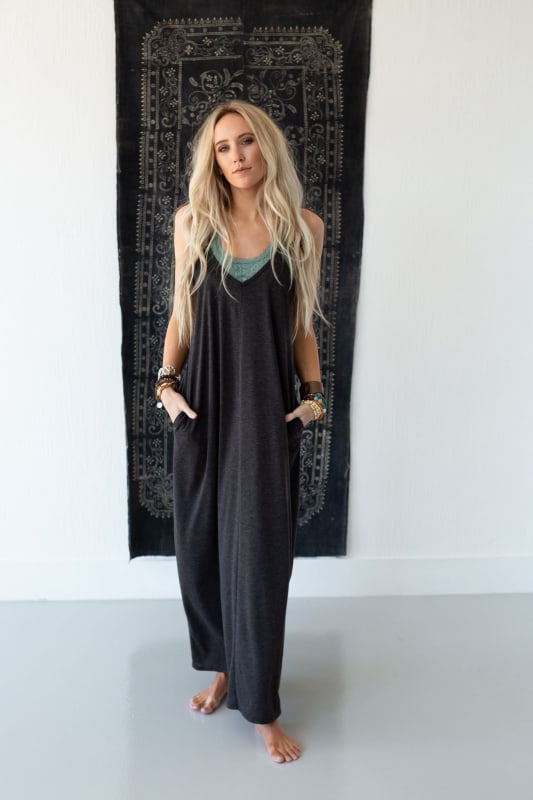 3BN The Perfect Maxi Dress - Charcoal  |  CORE  - Three Bird Nest