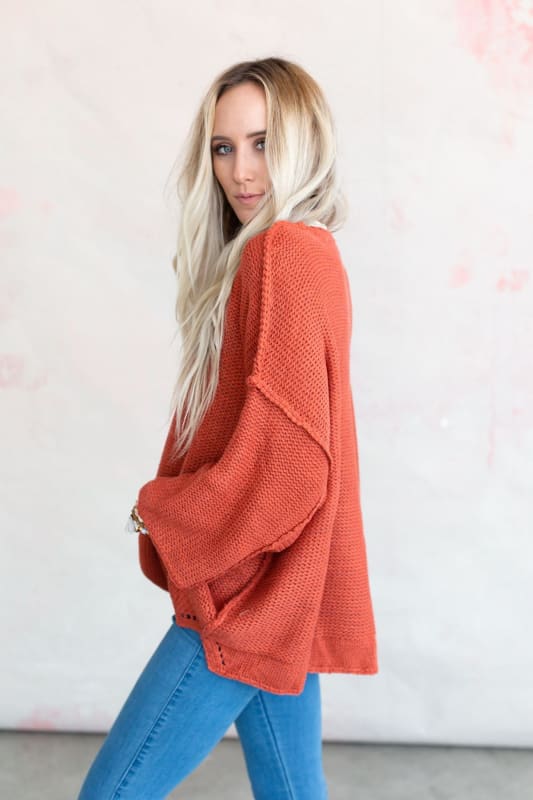 Crisp Air Sweater - Rust  |  Sweaters  - Three Bird Nest