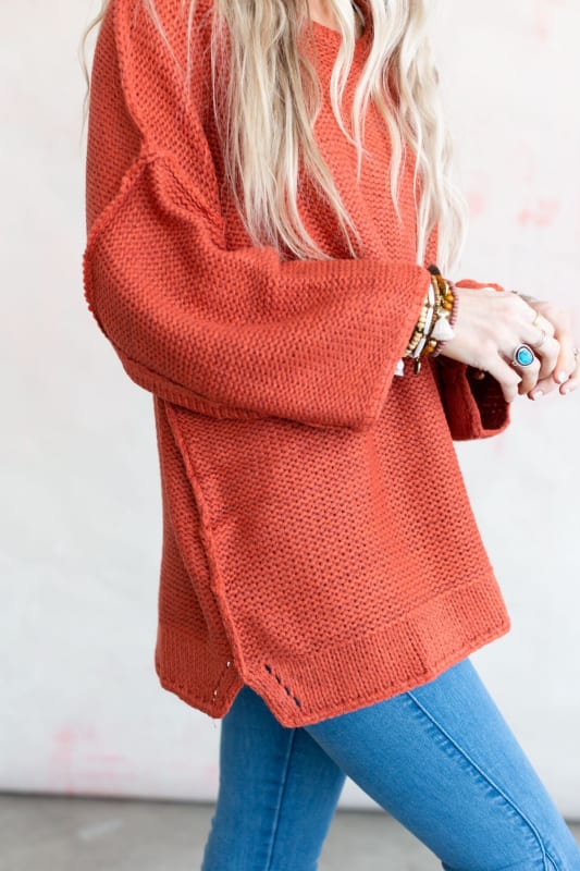 Crisp Air Sweater - Rust  |  Sweaters  - Three Bird Nest