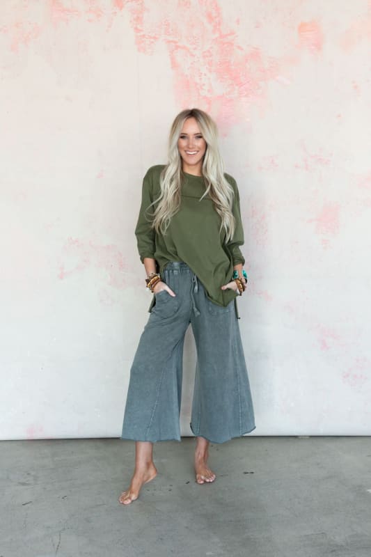 Relaxing Robin Wide Leg Pant - Ash  |  Bottoms  - Three Bird Nest