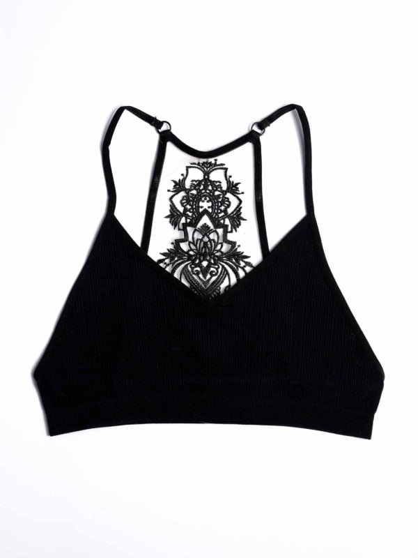 Tattoo Bralette - Black  |  CORE  - Three Bird Nest