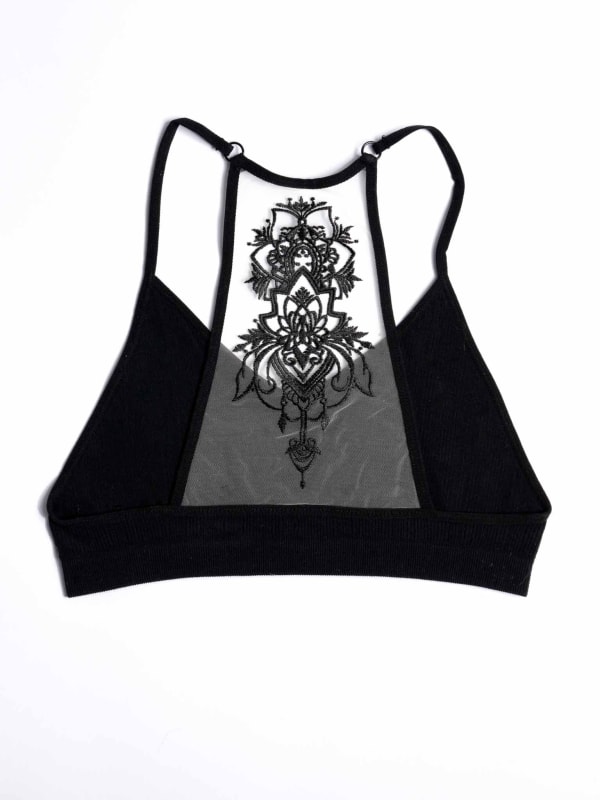 Tattoo Bralette - Black  |  CORE  - Three Bird Nest