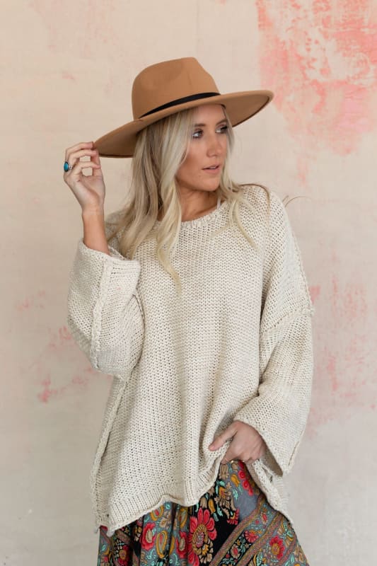 Crisp Air Sweater - Beige  |  Sweaters  - Three Bird Nest