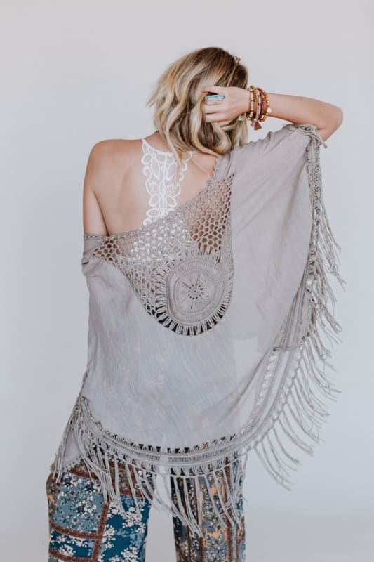 Dreamy Macramé Kimono - Mocha  - Three Bird Nest