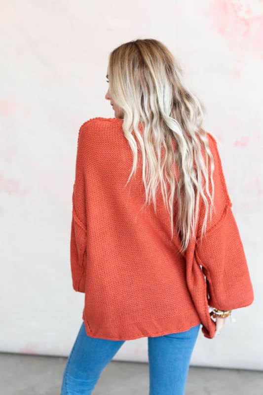 Crisp Air Sweater - Rust  |  Sweaters  - Three Bird Nest