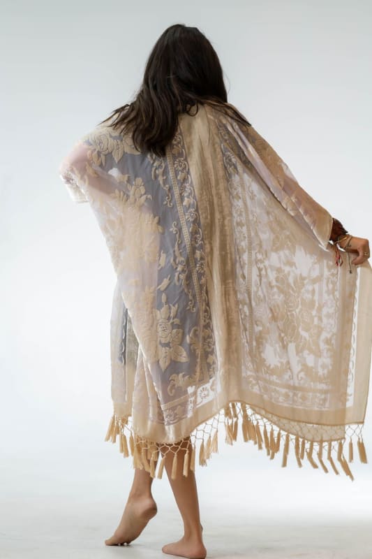 Crushin' On You Velvet Kimono - Nude  |  Kimonos  - Three Bird Nest