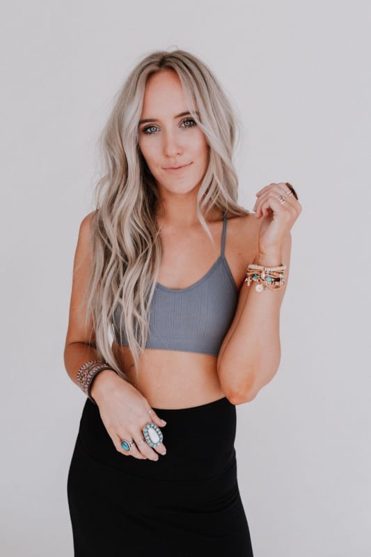 Tattoo Bralette - Gray  - Three Bird Nest