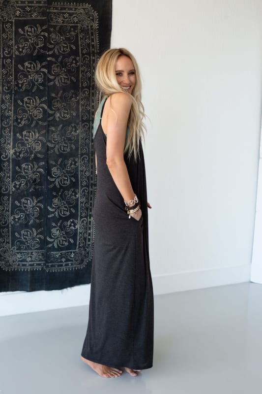 3BN The Perfect Maxi Dress - Charcoal  |  CORE  - Three Bird Nest