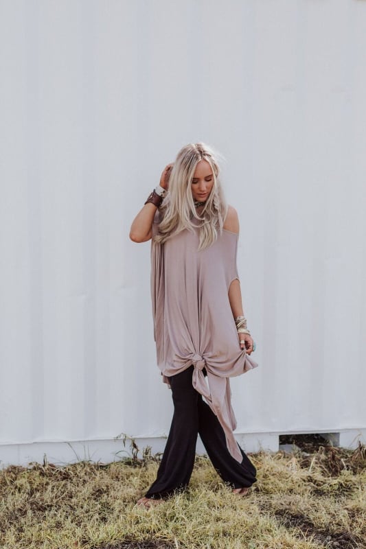 The Wren Oversized Tunic Top - Mocha  - Three Bird Nest