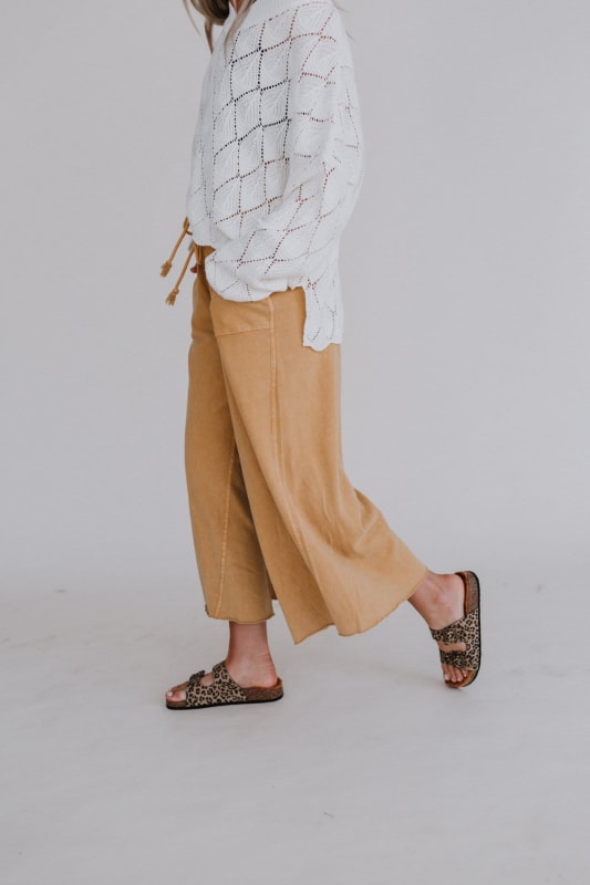 Relaxing Robin Wide Leg Pant - Mustard  - Three Bird Nest