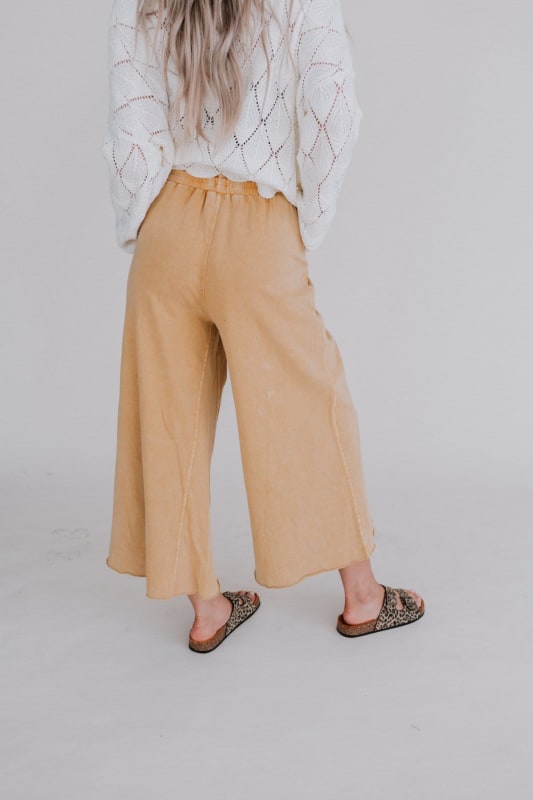 Relaxing Robin Wide Leg Pant - Mustard  - Three Bird Nest