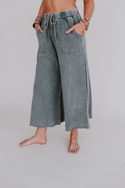 Relaxing Robin Wide Leg Pant - Ash  - Three Bird Nest