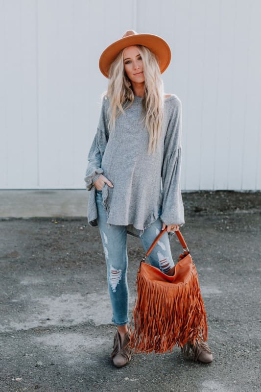 Charlie Cozy Top - Gray  - Three Bird Nest