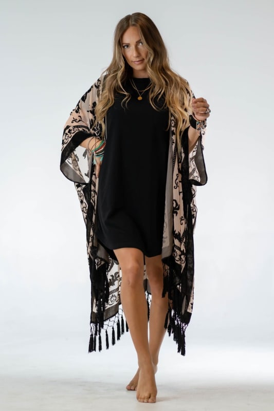 Crushin' On You Velvet Kimono - Black  |  Kimonos  - Three Bird Nest