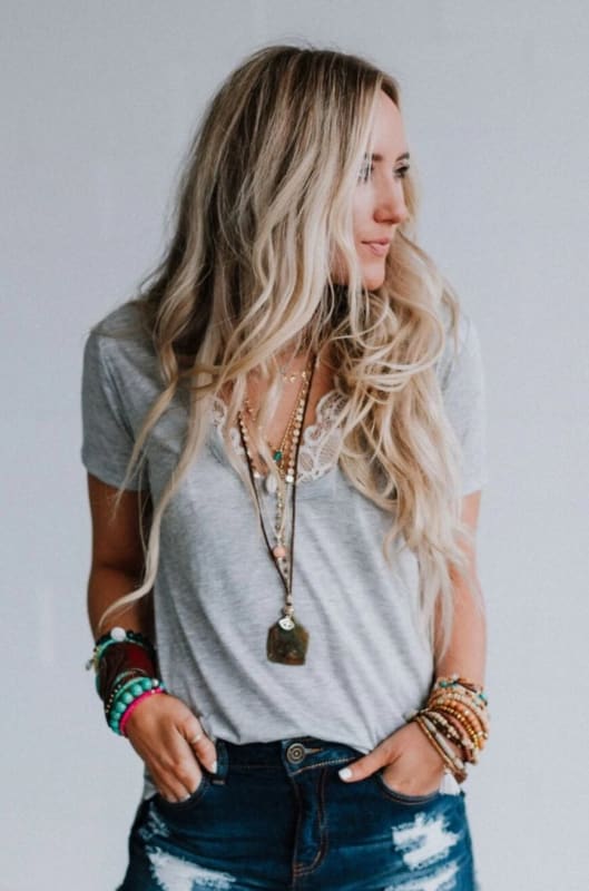 Scoop Neck Bralette Tops - Gray  - Three Bird Nest