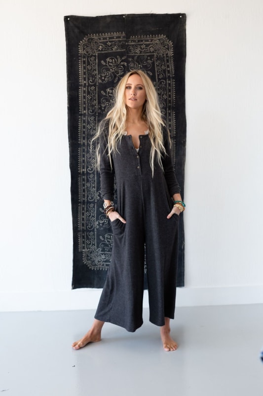 3BN Simply Comfort Jumpsuit - Gray  |  Dresses  - Three Bird Nest