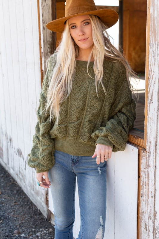 No Boundaries Sweater - Olive  |  Sweaters  - Three Bird Nest