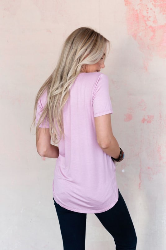 3BN Scoop Neck Bralette Tee - Pink  |  CORE  - Three Bird Nest