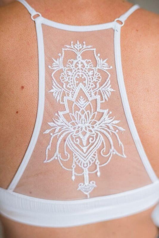 Tattoo Bralette - White  - Three Bird Nest