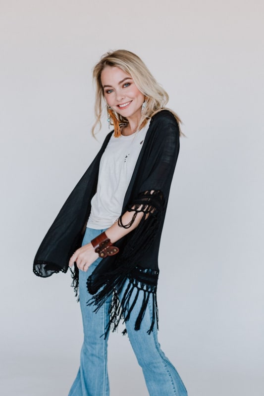 Dreamy Macramé Kimono - Black  - Three Bird Nest